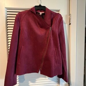 Philosophy Deep Maroon Red Leather Jacket